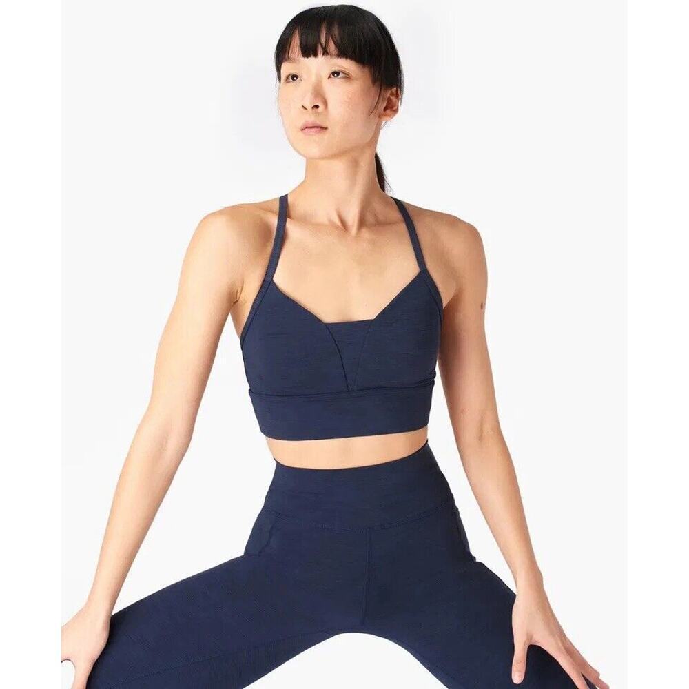 Sweaty Betty Womens Super Sculpt Bra in Navy Blue Marl Size Small‎ Pilates Yoga